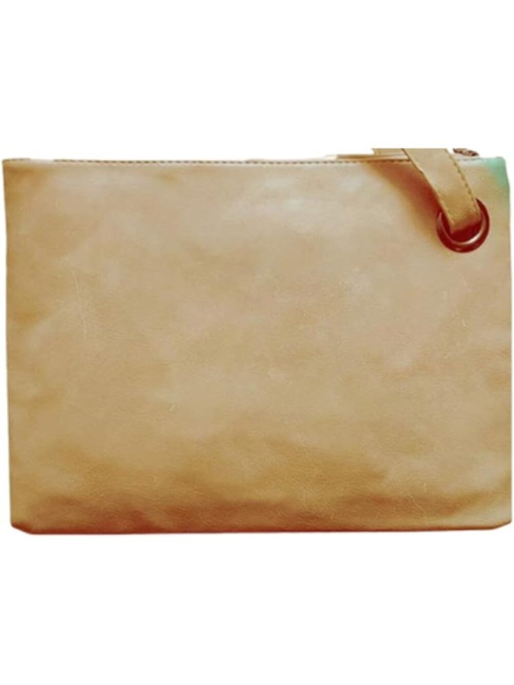 Women's Light Khaki Evening Clutch Purse Envelope Zipper Handbag Shoulder Bag